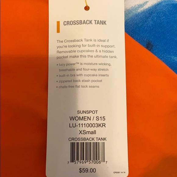 NWT Lucy Crossback Tank - Picture 6 of 6